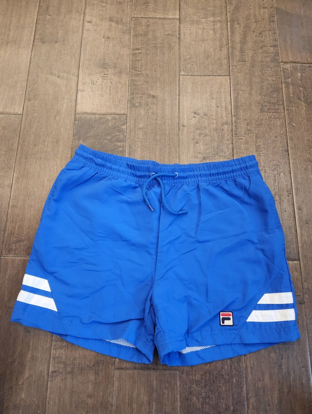 Fila Blue Swim Trunks With White Stripes Size Medium